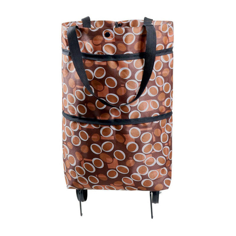 Rolling Portable Tote Foldable Shopping Bag With Wheels