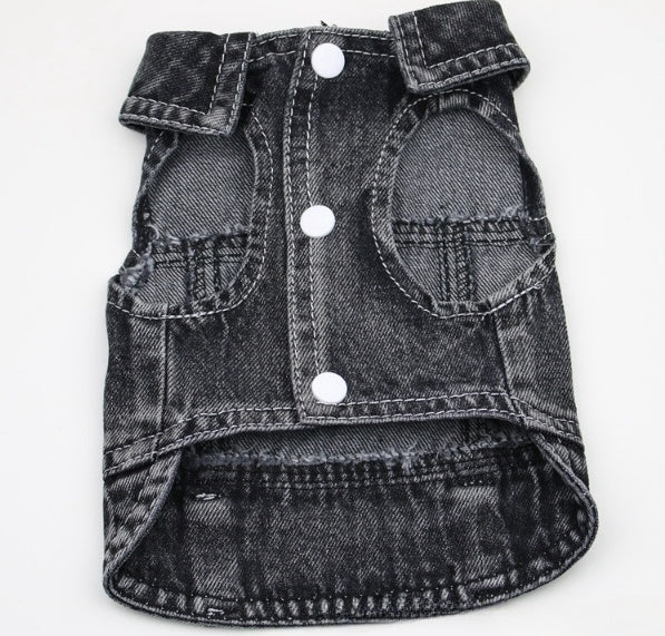 Traction Denim Vest Two-leg Clothing Small Dog Vest Pet Clothes Harness