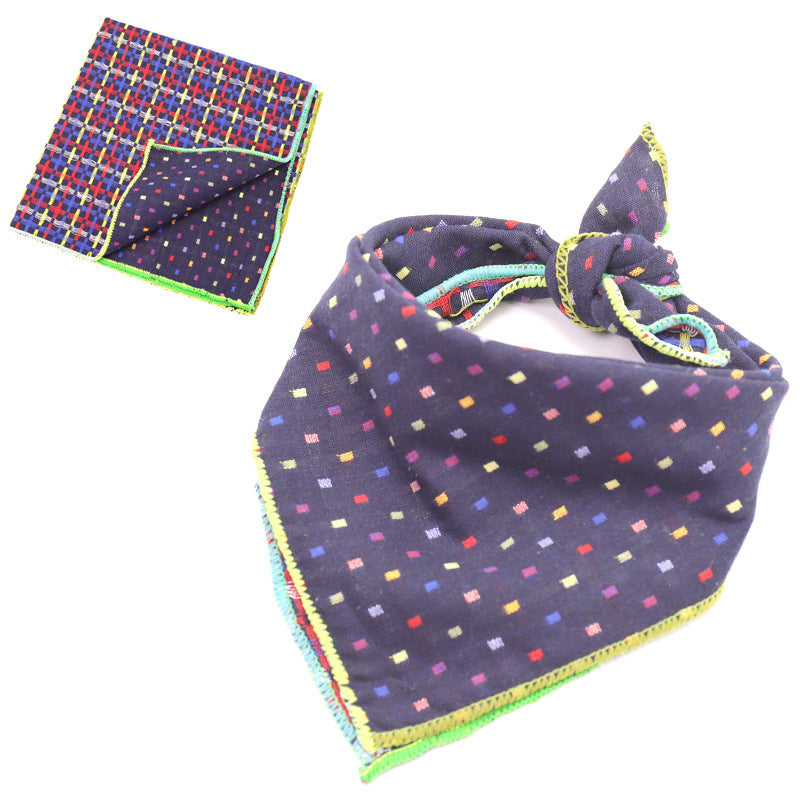 Plaid Double Sided Cotton Pet Scarf Bandana Dog Cat