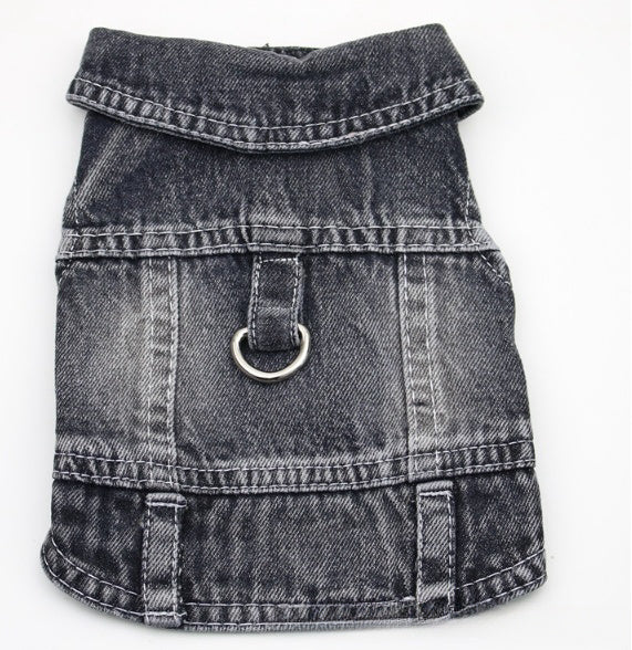 Traction Denim Vest Two-leg Clothing Small Dog Vest Pet Clothes Harness