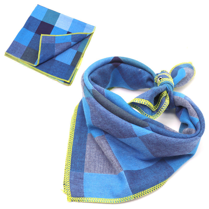 Plaid Double Sided Cotton Pet Scarf Bandana Dog Cat